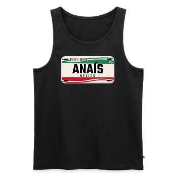 Anais Personalisierte mexikanische Fahrzeugkennzeichen mit Namen - Männer Premium Bio Tank Top - Schwarz - Vorne - Michal (187cm)