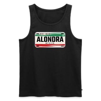 Alondra Personalisierte mexikanische Fahrzeugkennzeichen mit Namen - Männer Premium Bio Tank Top - Schwarz - Vorne - Michal (187cm)