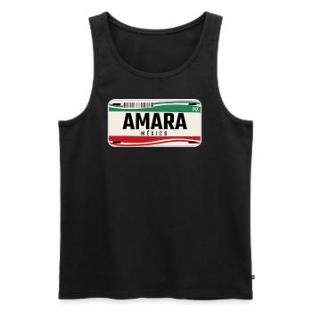 Amara Personalized Mexican Vehicle plates w name - Men's Premium Organic Tank Top - black - Front - Michal (187cm)