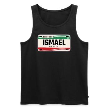 Ismael Personalisierte mexikanische Fahrzeugkennzeichen mit Namen - Männer Premium Bio Tank Top - Schwarz - Vorne - Michal (187cm)