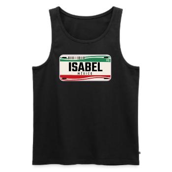 Isabel Personalisierte mexikanische Fahrzeugkennzeichen mit Namen - Männer Premium Bio Tank Top - Schwarz - Vorne - Michal (187cm)