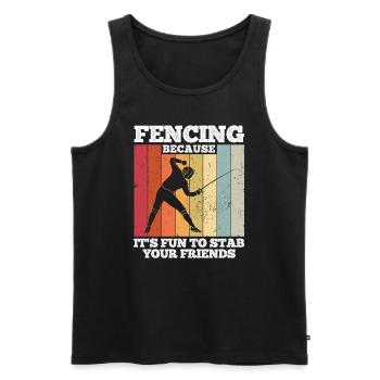 Fechten - Männer Premium Bio Tank Top - Schwarz - Vorne - Michal (187cm)