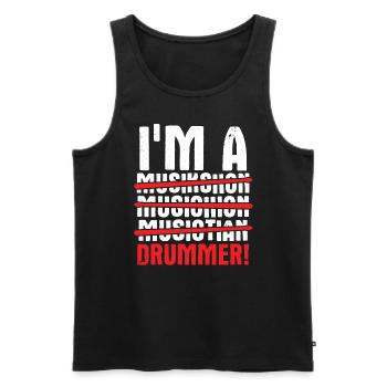 Schlagzeug Spieler Drummer - Männer Premium Bio Tank Top - Schwarz - Vorne - Michal (187cm)