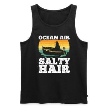 Segelboot Kapitän Spruch Zum Segeln - Männer Premium Bio Tank Top - Schwarz - Vorne - Michal (187cm)
