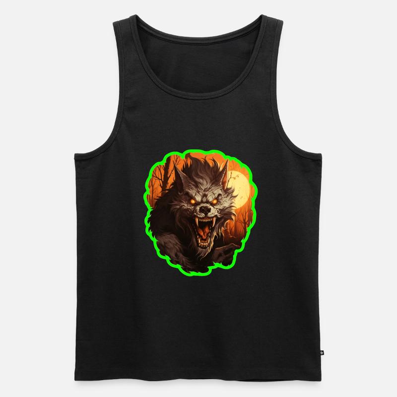 Halloween Werwolf - Männer Premium Bio Tank Top - Schwarz