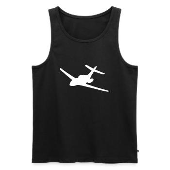 plane - Men's Premium Organic Tank Top - black - Front - AI Model Male 178 light (178cm)