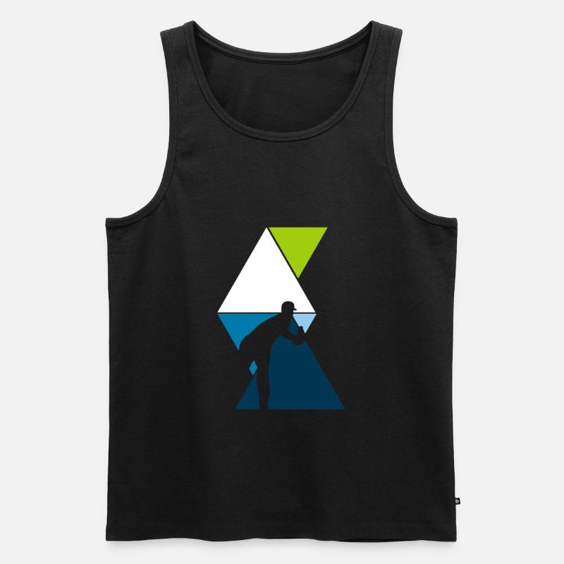 Pitcher Baseball - Männer Premium Bio Tank Top - Schwarz
