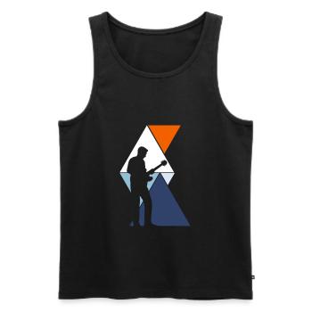 Rock Guitar Guitarist - Men's Premium Organic Tank Top - black - Front - Michal (187cm)