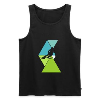 Skifahren Abfahrt Skifahrer - Männer Premium Bio Tank Top - Schwarz - Vorne - Michal (187cm)