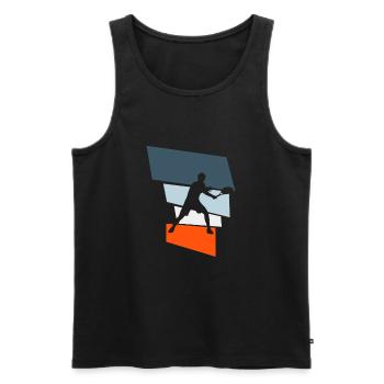 Joueur de tennis tennis - Débardeur bio Premium Homme - noir - Devant - Michal (187cm)