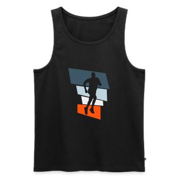 runner - Men's Premium Organic Tank Top - black - Front - Michal (187cm)