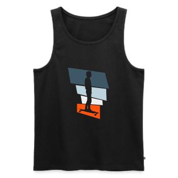 Boarder Longboarder - Débardeur bio Premium Homme - noir - Devant - AI Model Male 178 light (178cm)