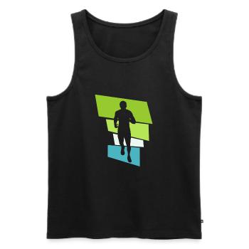 To run - Men's Premium Organic Tank Top - black - Front - Michal (187cm)