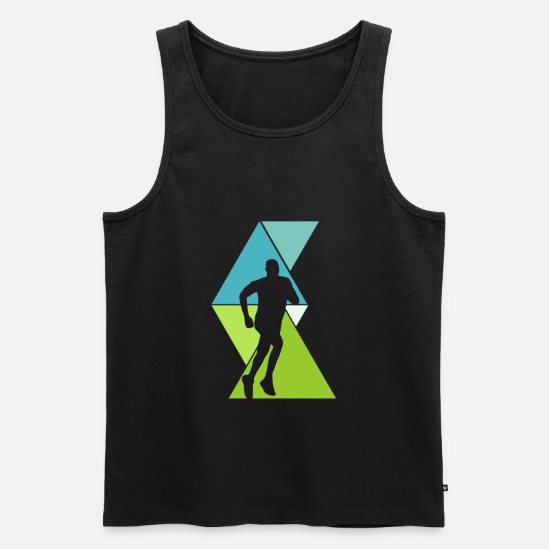 Lauf - Männer Premium Bio Tank Top - Schwarz