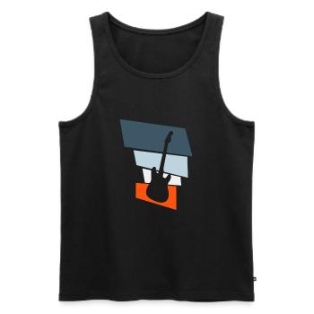 E-Gitarre - Männer Premium Bio Tank Top - Schwarz - Vorne - AI Model Male 178 light (178cm)