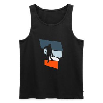 Feldhockey - Männer Premium Bio Tank Top - Schwarz - Vorne - AI Model Male 178 light (178cm)