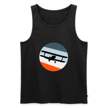 plane - Men's Premium Organic Tank Top - black - Front - AI Model Male 178 light (178cm)