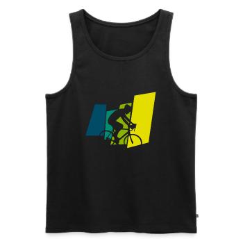 Radsport - Männer Premium Bio Tank Top - Schwarz - Vorne - Michal (187cm)