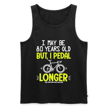80 years old anniversary cycling 80 th - Men's Premium Organic Tank Top - black - Front - AI Model Male 178 light (178cm)