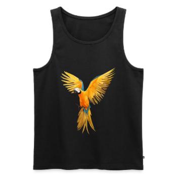 Papagei Low Poly - Männer Premium Bio Tank Top - Schwarz - Vorne - AI Model Male 178 light (178cm)