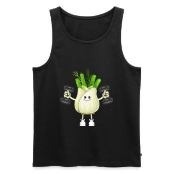 Vegan Vegan Bodybuilding Fennel - Men's Premium Organic Tank Top - black - Front - AI Model Male 178 light (178cm)
