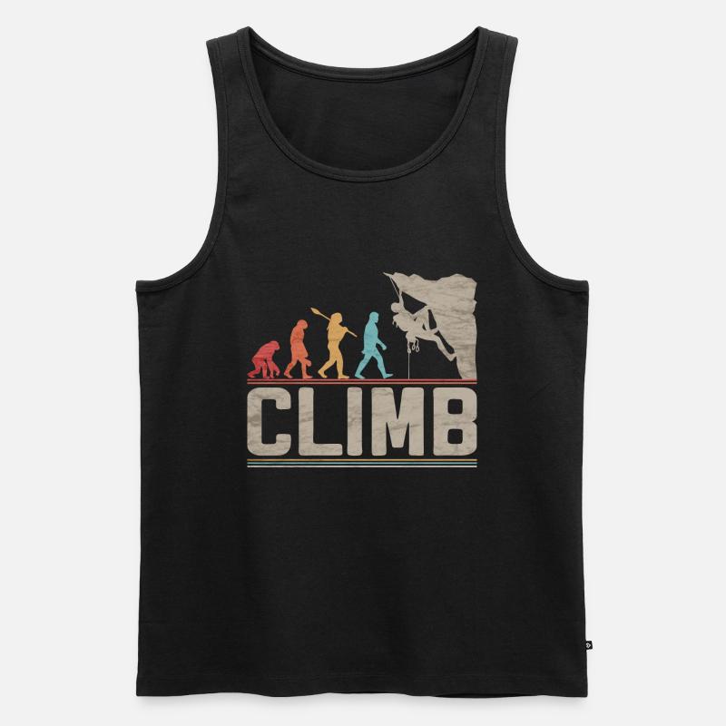 Klettern Evolution Klettern Kletterklettern Klettern - Männer Premium Bio Tank Top - Schwarz