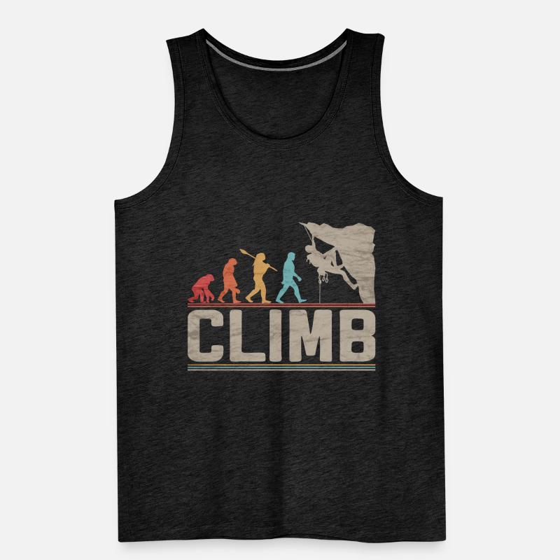Climb Evolution Climber Rock Climbing Bouldering Men's Premium Organic Tank Top