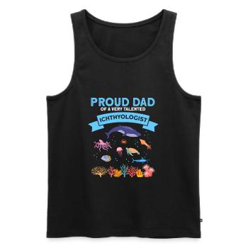 Fier Papa Ichtyologiste Biologiste marin Océan Mer - Débardeur bio Premium Homme - noir - Devant - Michal (187cm)