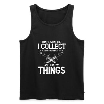 White Things and Collect Hunting Knife Knife Collector - Men's Premium Organic Tank Top - black - Front - Michal (187cm)