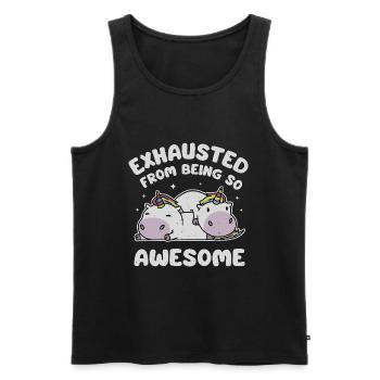 Erschöpft davon, so großartig zu sein - Männer Premium Bio Tank Top - Schwarz - Vorne - Michal (187cm)