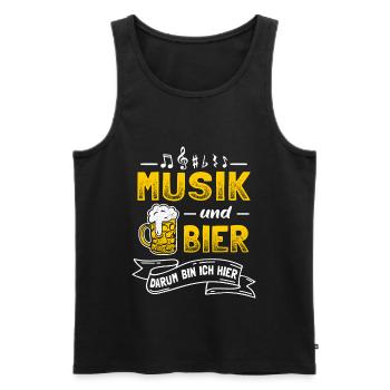Musik und Bier Musiker Notenschlüssel Blasmusik - Männer Premium Bio Tank Top - Schwarz - Vorne - Michal (187cm)