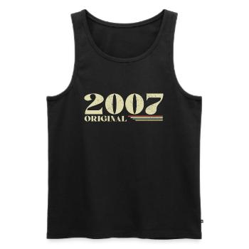 Original 2007 Jahrgang 2007 Retro Jubiläum 2007 - Männer Premium Bio Tank Top - Schwarz - Vorne - Michal (187cm)