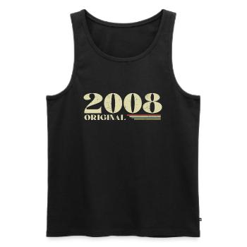 Original 2008 Jahrgang 2008 Retro Jubiläum 2008 - Männer Premium Bio Tank Top - Schwarz - Vorne - AI Model Male 178 light (178cm)