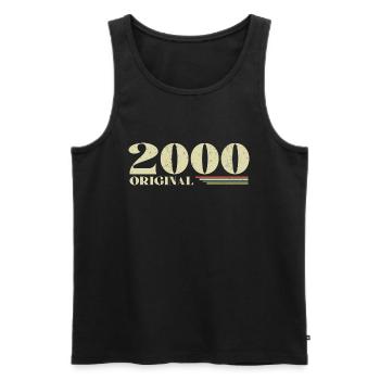 Original 2000 Vintage 2000 Anniversary 2000 Retro - Men's Premium Organic Tank Top - black - Front - AI Model Male 178 light (178cm)
