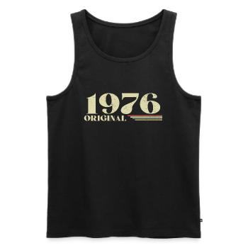 Original 1976 Jahrgang 1976 Geburtstag 1976 Retro - Männer Premium Bio Tank Top - Schwarz - Vorne - Michal (187cm)