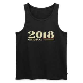 Original 2018 Jahrgang 2018 Retro Geburtstag 2018 - Männer Premium Bio Tank Top - Schwarz - Vorne - AI Model Male 178 light (178cm)
