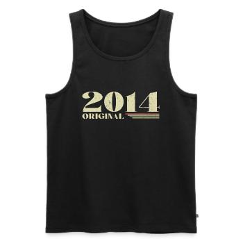 Original 2014 Vintage 2014 Retro Anniversary 2014 - Men's Premium Organic Tank Top - black - Front - AI Model Male 178 light (178cm)