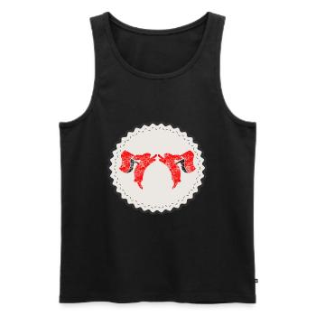 bunny high five highfive antifa links flagge rot - Männer Premium Bio Tank Top - Schwarz - Vorne - AI Model Male 178 light (178cm)