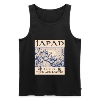 Japan History Demon Tsunami - Men's Premium Organic Tank Top - black - Front - Michal (187cm)