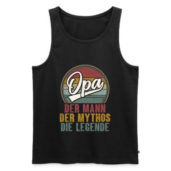 Opa Mann Mythos Legende - Männer Premium Bio Tank Top - Schwarz - Vorne - Michal (187cm)