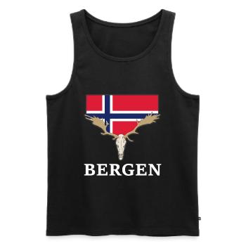 norway elk flag expedition mountains vacation - Men's Premium Organic Tank Top - black - Front - AI Model Male 178 light (178cm)