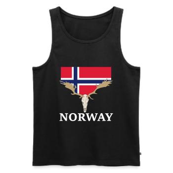 Norwegen Elche Flagge Expedition Oslo Urlaub - Männer Premium Bio Tank Top - Schwarz - Vorne - Michal (187cm)