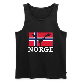 Norwegen Elch Flagge Expedition Oslo Urlaub - Männer Premium Bio Tank Top - Schwarz - Vorne - AI Model Male 178 light (178cm)