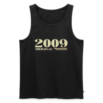 Original 2009 Jahrgang 2009 Retro Jubiläum 2009 - Männer Premium Bio Tank Top - Schwarz - Vorne - AI Model Male 178 light (178cm)