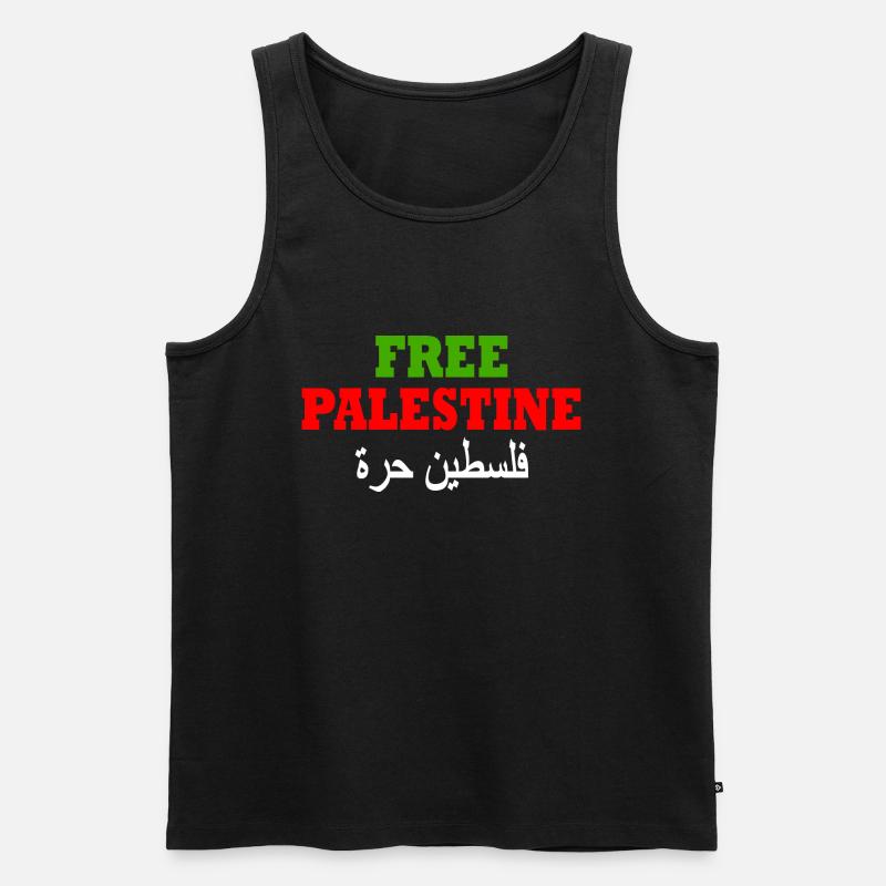 Free palestine - Männer Premium Bio Tank Top - Schwarz