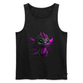 Baby Dragon Pink | Cute Pink Baby Dragon - Men's Premium Organic Tank Top - black - Front - AI Model Male 178 light (178cm)