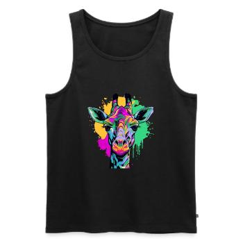Colorful Giraffe - Men's Premium Organic Tank Top - black - Front - AI Model Male 178 light (178cm)