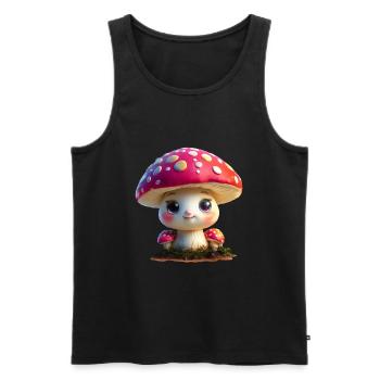 cute toadstool - Men's Premium Organic Tank Top - black - Front - AI Model Male 178 light (178cm)