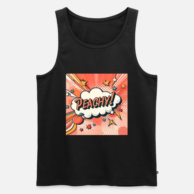 Peachy Pfirsich - Männer Premium Bio Tank Top - Schwarz