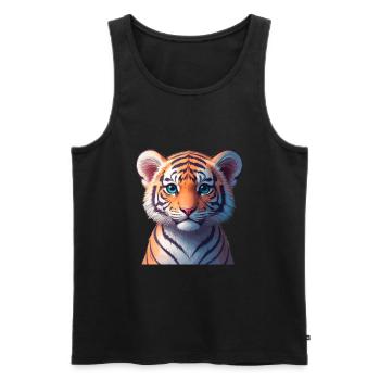Bengal tiger baby - Men's Premium Organic Tank Top - black - Front - AI Model Male 178 light (178cm)